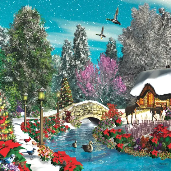 Sunsout Season's Beauty 300 pc Christmas Jigsaw Puzzle 66574 {1}