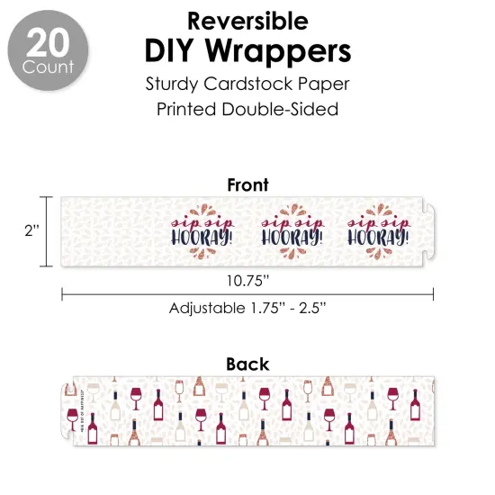 Big Dot of Happiness But First, Wine - Wine Tasting Party Favors and Cupcake Kit - Fabulous Favor Party Pack - 100 Pieces {4}