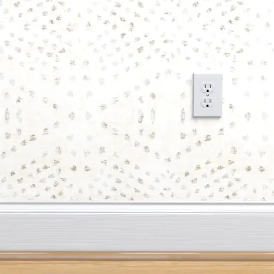 Peel & Stick Wallpaper 2FT Wide Boho Tribal Geo Neutral White Gray Tile Linen Look Urban Diamond Stripes Zig Zag Polka Dots Dotted Custom Removable Wallpaper by Spoonflower {4}