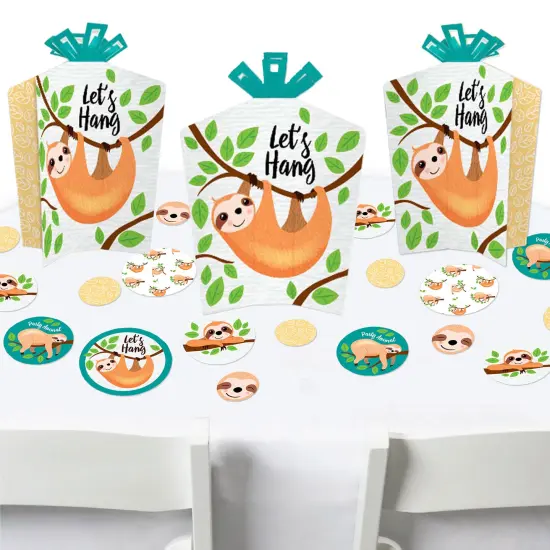 Big Dot of Happiness Let&rsquo;s Hang - Sloth - Baby Shower or Birthday Party Decor and Confetti - Terrific Table Centerpiece Kit - Set of 30 {1}