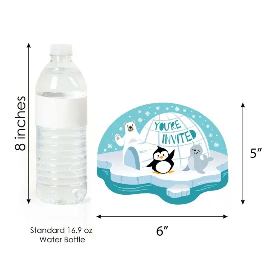 Big Dot of Happiness Arctic Polar Animals - Shaped Fill-in Invites - Winter Baby Shower or Birthday Party Invitation Cards with Envelopes - Set of 12 {6}