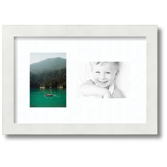ArtToFrames Collage Photo Picture Frame with 2 - 4x6 inch Openings, Framed in White with Over 62 Mat Color Options and Regular Glass (CSM-3966-102) {7}