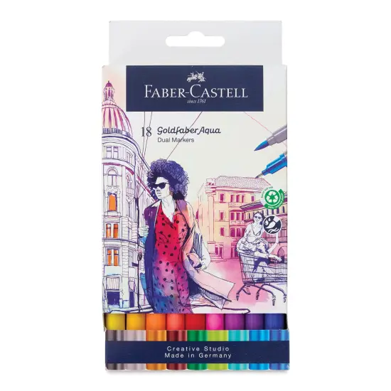 Faber-Castell Goldfaber Aqua Dual Markers - Assorted, Set of 18 {1}