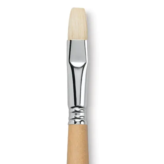 Escoda Clasico Chungking White Bristle Brush - Bright, Long Handle, Size 14 {1}