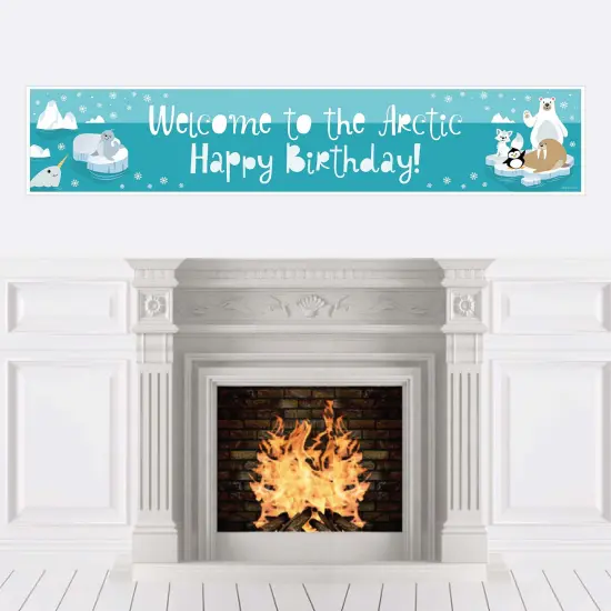 Big Dot of Happiness Arctic Polar Animals - Winter Happy Birthday Decorations Party Banner {1}