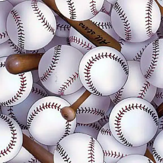 Tossed Baseballs and Bats~Sports Cotton Fabric by Elizabeth's Studio {2}