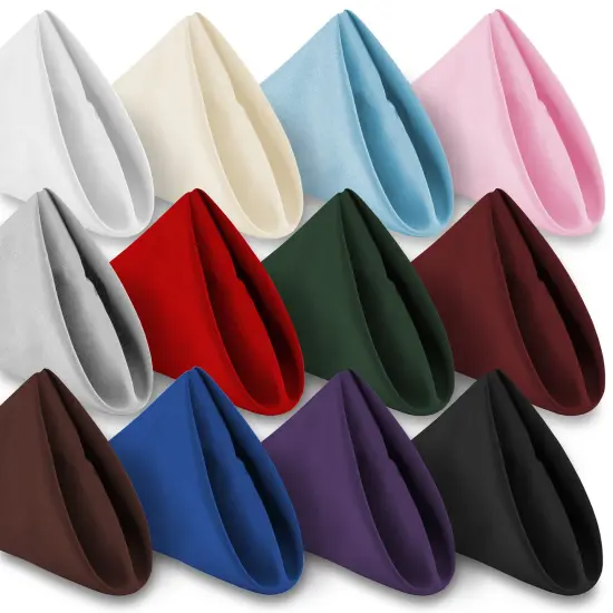 Lann's Linens - 1 Dozen 20" Oversized Cloth Dinner Table Napkins - Machine Washable Restaurant/Wedding/Hotel Polyester Fabric {5}