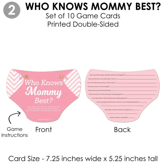 Big Dot of Happiness Hello Little One - Pink and Gold - 4 Girl Baby Shower Games - 10 Cards Each - Gamerific Bundle {7}