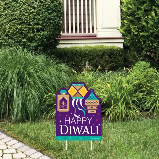 Big Dot of Happiness Happy Diwali - Outdoor Lawn Sign - Festival of Lights Party Yard Sign - 1 Piece {1}