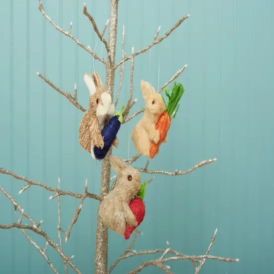 Rabbit Easter Spring Decorative Hanging Tree Ornament Set of 3 {3}