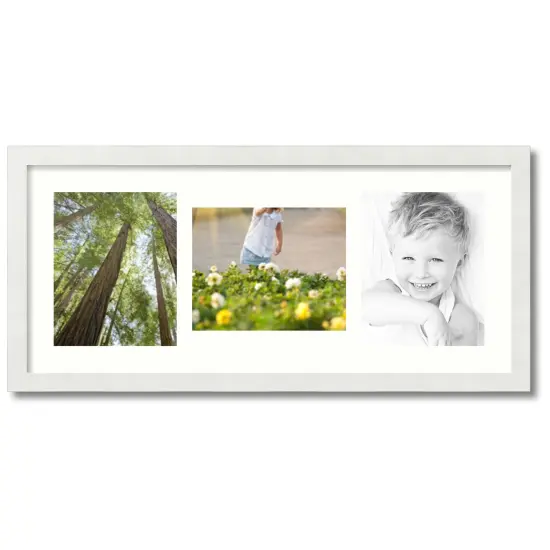 ArtToFrames Collage Photo Picture Frame with 3 - 8x10 inch Openings, Framed in White with Over 62 Mat Color Options and Plexi Glass (CSM-3966-117) {1}