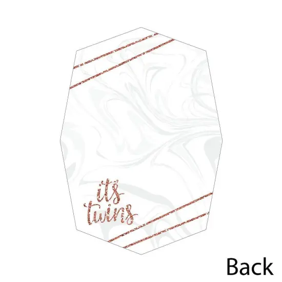 Big Dot of Happiness It's Twin Girls - Shaped Thank You Cards - Pink and Rose Gold Twins Baby Shower Thank You Note Cards with Envelopes - Set of 12 {6}