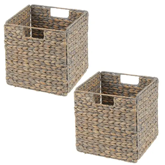 mDesign Hyacinth Kitchen Storage Basket with Handles, 2 Pack {4}