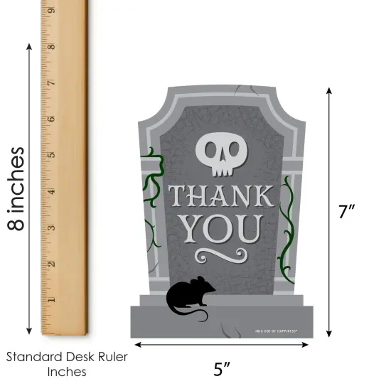 Big Dot of Happiness Creepy Cemetery - Shaped Thank You Cards - Spooky Halloween Tombstone Party Thank You Note Cards with Envelopes - Set of 12 {7}