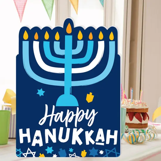 Big Dot of Happiness Hanukkah Menorah - Happy Chanukah Holiday Giant Greeting Card - Big Shaped Jumborific Card - 16.5 x 22 inches {3}