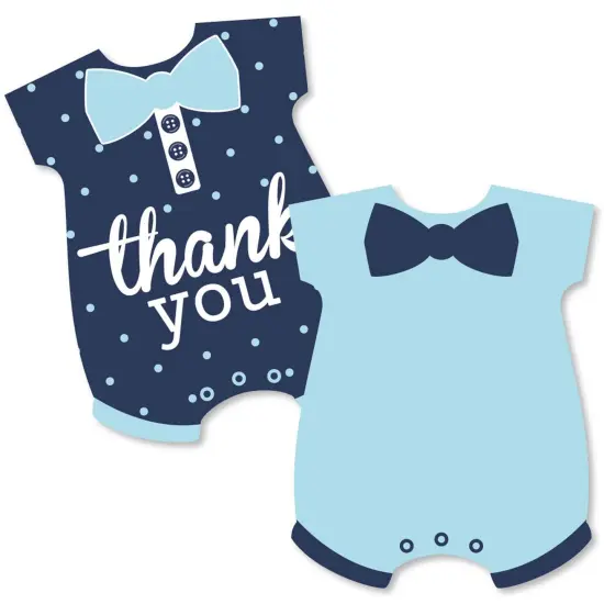 Big Dot of Happiness Hello Little One - Blue and Navy - Shaped Thank You Cards - Boy Baby Shower Thank You Note Cards with Envelopes - Set of 12 {1}