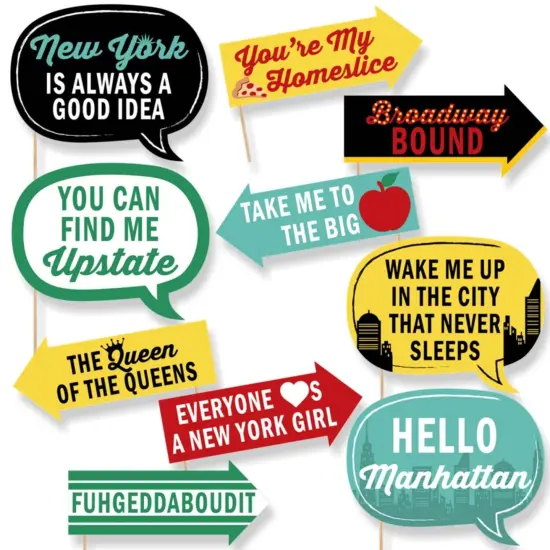 Big Dot of Happiness Funny New York - Photo Booth Props Kit - 10 Piece {1}