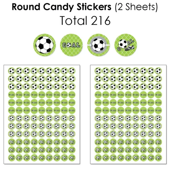 Big Dot of Happiness Goaaal - Soccer - Baby Shower or Birthday Party Candy Favor Sticker Kit - 304 Pieces {6}