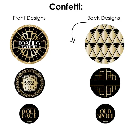 Big Dot of Happiness Roaring 20&rsquo;s - 1920s Art Deco Jazz Party Decor and Confetti - Terrific Table Centerpiece Kit - Set of 30 {7}