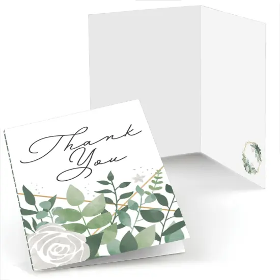 Big Dot of Happiness Boho Botanical - Greenery Party Thank You Cards (8 count) {1}