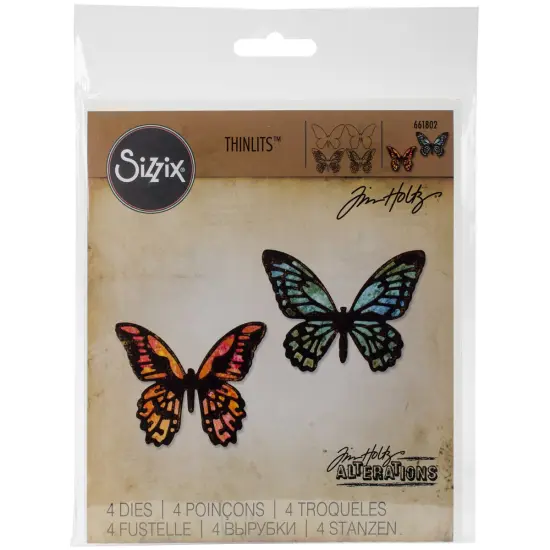 Sizzix Thinlits Dies By Tim Holtz 4/Pkg-Mini Detailed Butterflies {1}