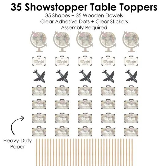 Big Dot of Happiness World Awaits - Travel Themed Party Centerpiece Sticks - Showstopper Table Toppers - 35 Pieces {7}