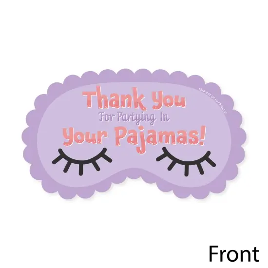 Big Dot of Happiness Pajama Slumber Party - Shaped Thank You Cards - Girls Sleepover Birthday Party Thank You Note Cards with Envelopes - Set of 12 {4}