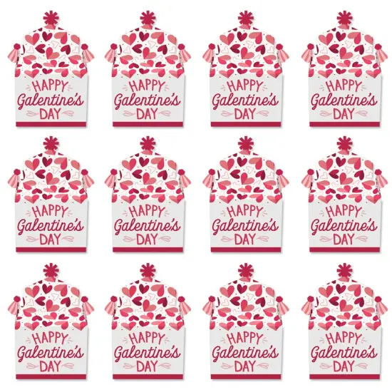 Big Dot of Happiness Happy Galentine's Day - Treat Box Party Favors - Valentine's Day Party Goodie Gable Boxes - Set of 12 {6}