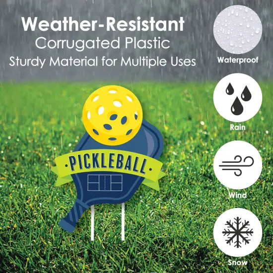 Big Dot of Happiness Let's Rally - Pickleball - Paddles and Pickleballs Lawn Decorations - Outdoor Birthday or Retirement Party Yard Decorations 10 Pc {6}