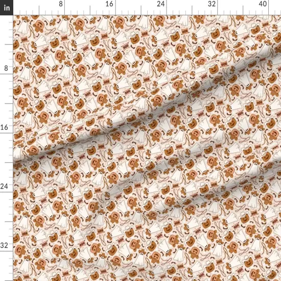 Various Fabrics by the Yard or Fat Quarter Cowboy Halloween Spooky Pumpkin Vintage Retro Western Fall Custom Printed Fabric by Spoonflower {1}