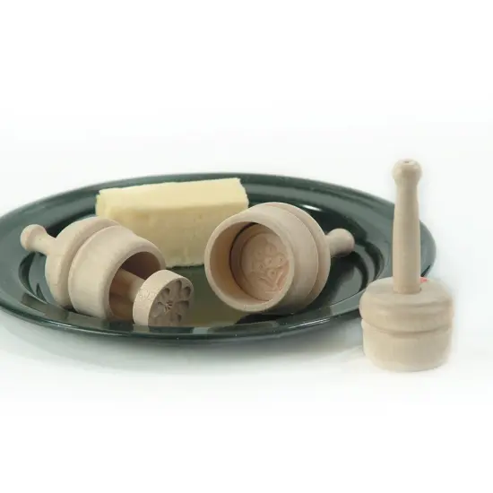 Carved Wooden Butter Molds Set of 3 Sizes with Assorted Patterns {1}