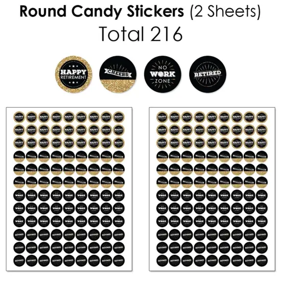 Big Dot of Happiness Happy Retirement - Retirement Party Candy Favor Sticker Kit - 304 Pieces {6}