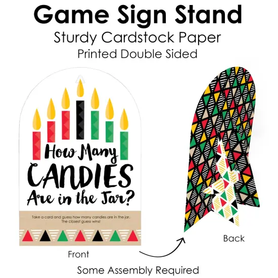 Big Dot of Happiness Happy Kwanzaa - How Many Candies Heritage Holiday Party Game - 1 Stand and 40 Cards - Candy Guessing Game {6}