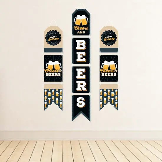 Big Dot of Happiness Cheers and Beers Happy Birthday - Hanging Vertical Paper Door Banners - Birthday Party Wall Decoration Kit - Indoor Door Decor {4}