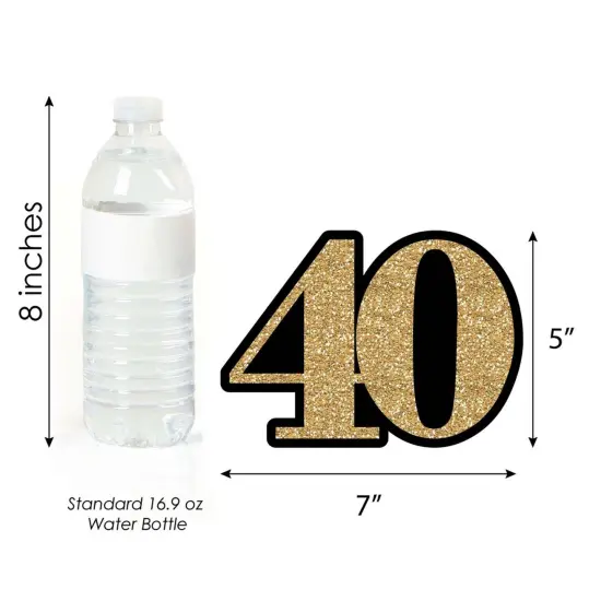 Big Dot of Happiness Adult 40th Birthday - Gold - Decorations DIY Party Essentials - Set of 20 {6}