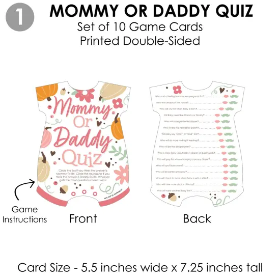 Big Dot of Happiness Girl Little Pumpkin - 4 Fall Baby Shower Games - 10 Cards Each - Gamerific Bundle {6}