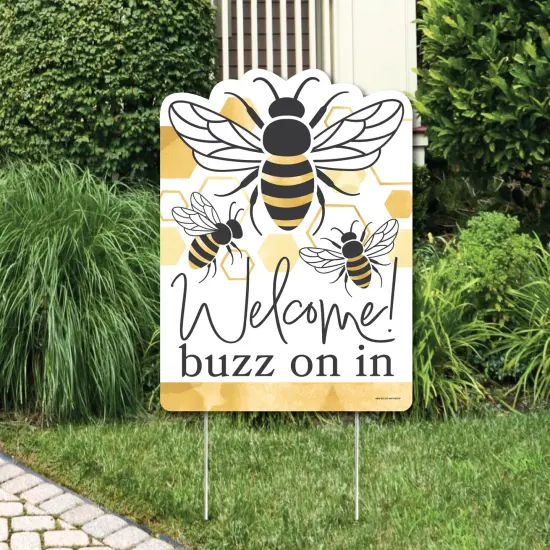 Big Dot of Happiness Little Bumblebee - Party Decorations - Bee Baby Shower or Birthday Party Welcome Yard Sign {1}