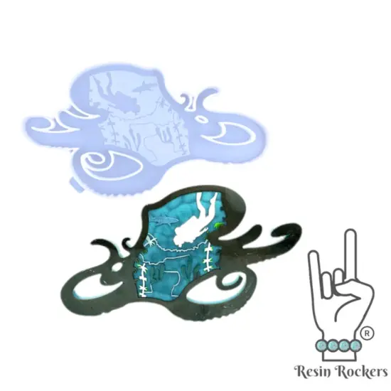 Octopus Tray Silicone Mold for Epoxy Resin Art {1}
