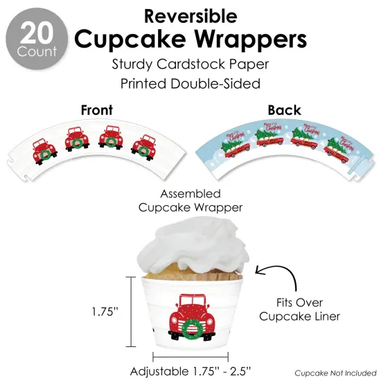 Big Dot of Happiness Merry Little Christmas Tree - Red Truck and Car Christmas Party Favors and Cupcake Kit - Fabulous Favor Party Pack - 100 Pieces {6}