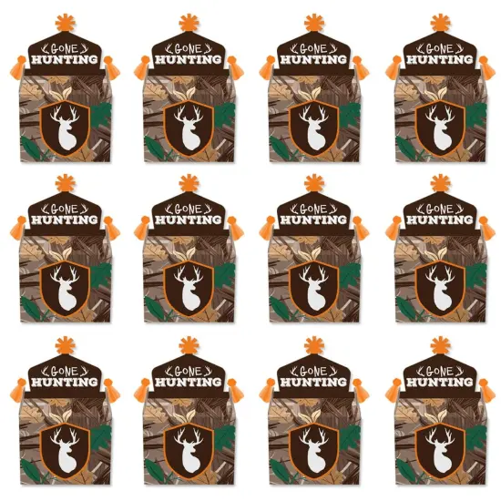 Big Dot of Happiness Gone Hunting - Treat Box Party Favors - Deer Hunting Camo Baby Shower or Birthday Party Goodie Gable Boxes - Set of 12 {6}