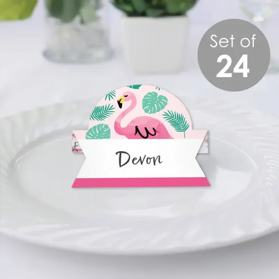 Big Dot of Happiness Pink Flamingo - Party Like a Pineapple - Tropical Summer Party Tent Buffet Card - Table Setting Name Place Cards - Set of 24 {3}