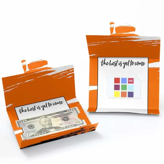 Big Dot of Happiness Orange Grad - Best is Yet to Come - Orange Graduation Party Money and Gift Card Holders - Set of 8 {3}