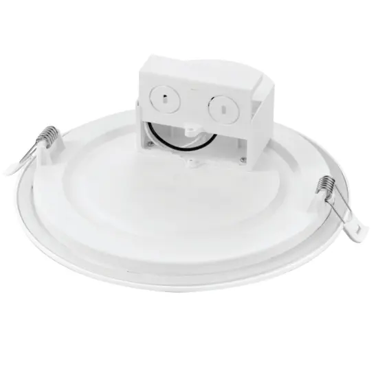 Satco 8" Round LED Edge-Lit Down Lights 18W - 2700K - Warm White, White Finish {2}