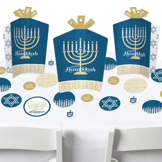 Big Dot of Happiness Happy Hanukkah - Chanukah Holiday Party Decor and Confetti - Terrific Table Centerpiece Kit - Set of 30 {1}
