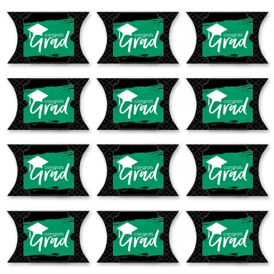 Big Dot of Happiness Green Grad - Best is Yet to Come - Favor Gift Boxes - Green Graduation Party Large Pillow Boxes - Set of 12 {6}