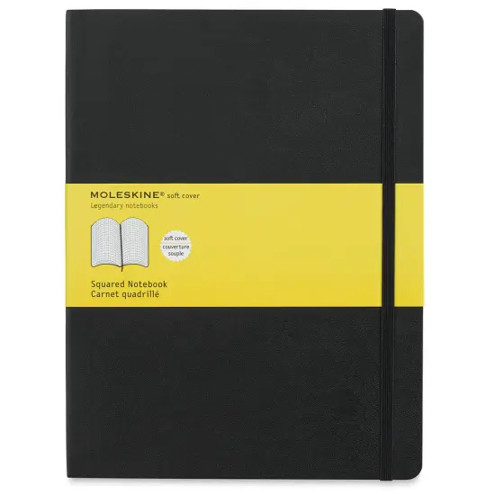 Moleskine Classic Soft Cover Notebook - Black, Gridded, 9-3/4" x 7-1/2" {1}