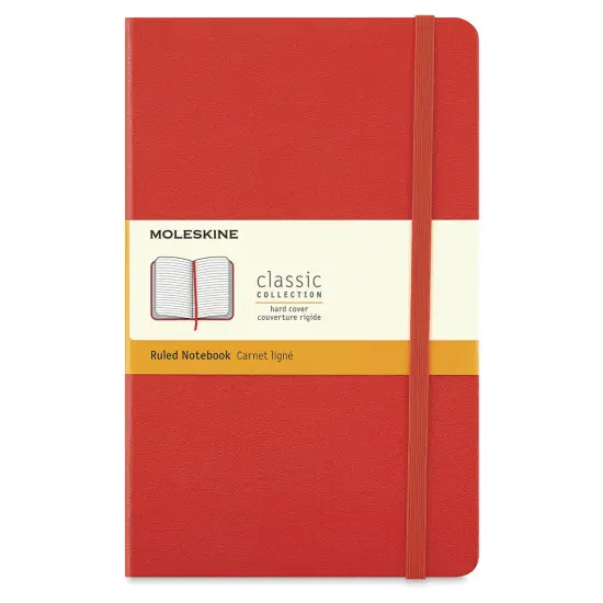 Moleskine Classic Hardcover Notebook - Scarlet Red, Ruled, 8-1/4" x 5" {2}