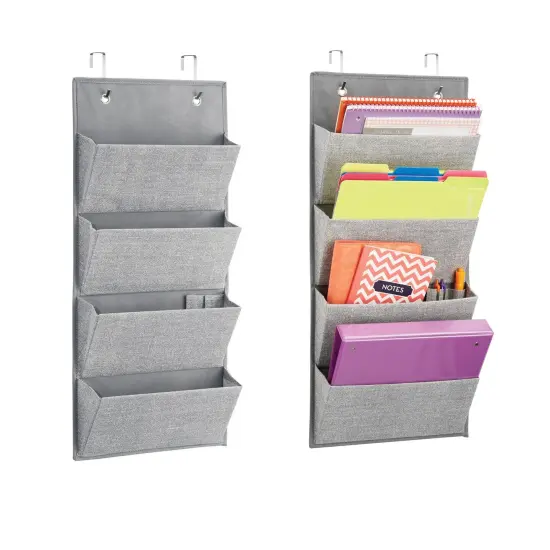 mDesign Fabric Over Door Hanging Office Storage, 4 Pockets {1}