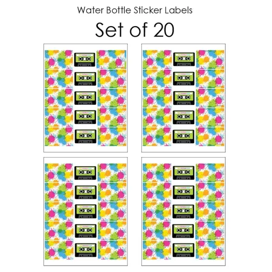 Big Dot of Happiness 80's Retro - Totally 1980s Party Water Bottle Sticker Labels - Set of 20 {4}
