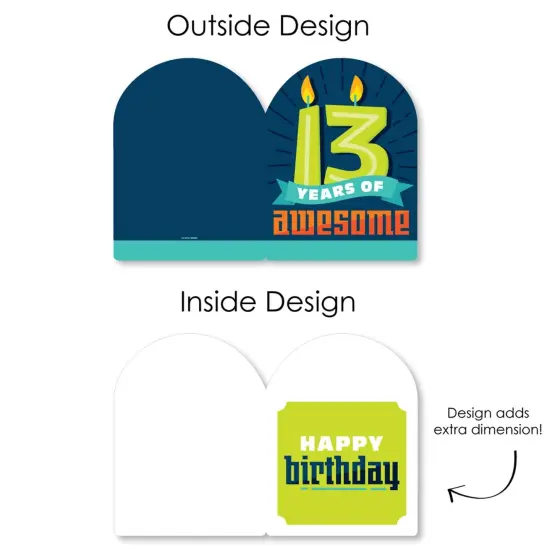 Big Dot of Happiness Boy 13th Birthday - Happy Official Teenager Birthday Giant Greeting Card - Big Shaped Jumborific Card {7}